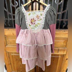 Dollcake Florence Floral tiered long sleeve dress. Girls 12.